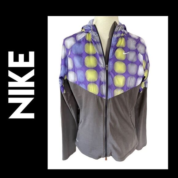Nike Dri Fit Running Jacket Long Sleeve Hooded Size Large - Picture 1 of 12
